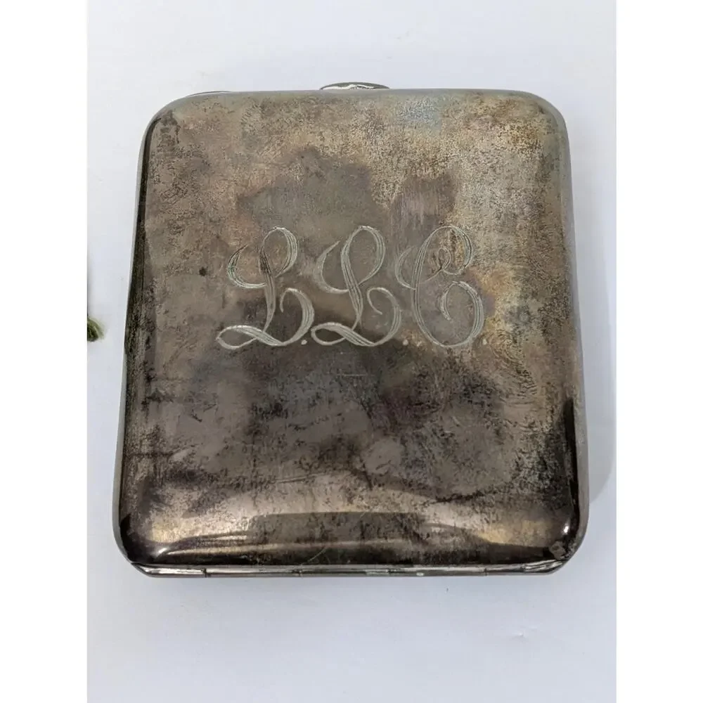 Antique Black Starr & Frost Sterling Silver Purse Desk Clock 8 Day Swiss